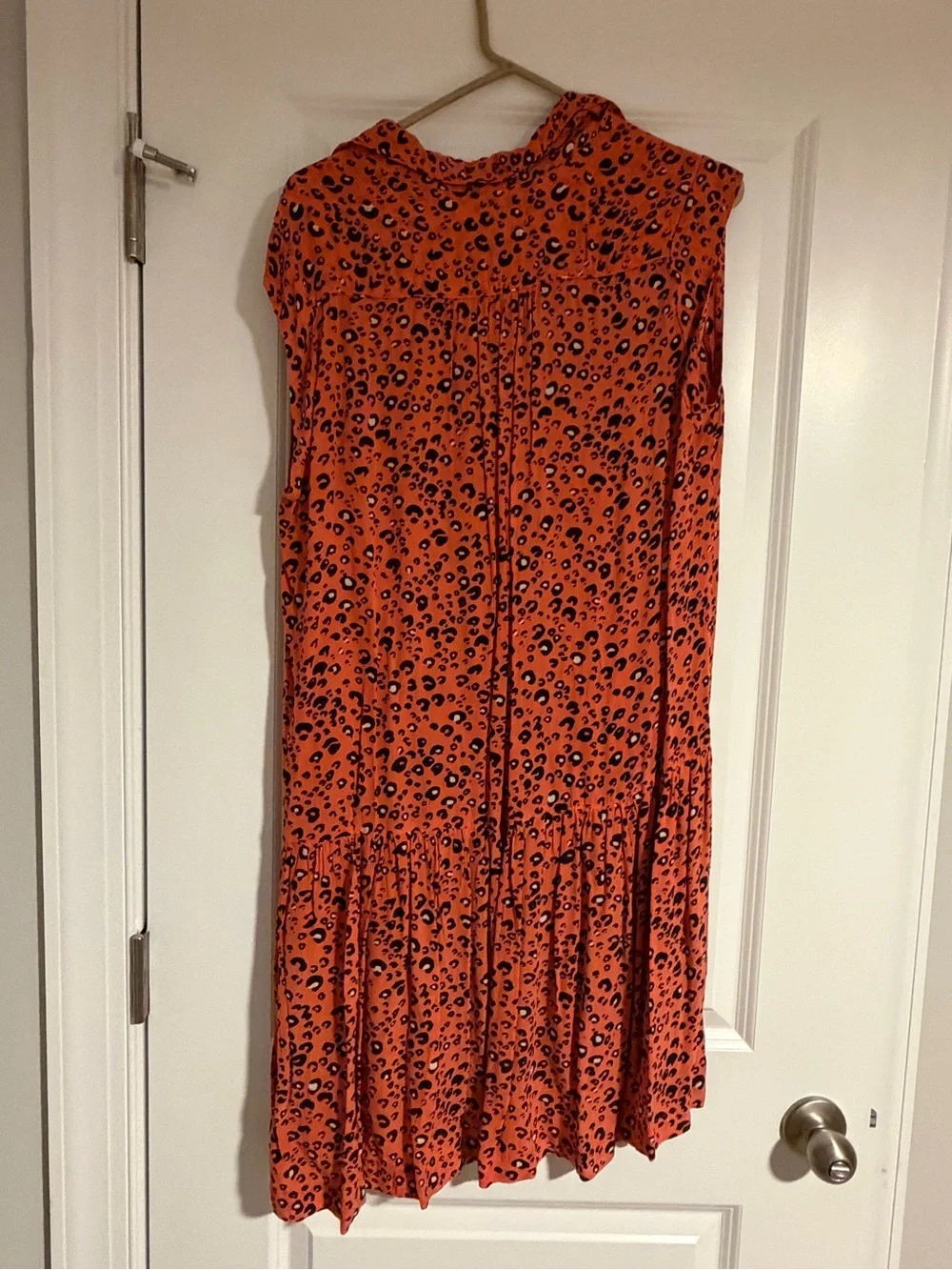 French Connection Coral Leopard Print Shirt Dress — Size 12